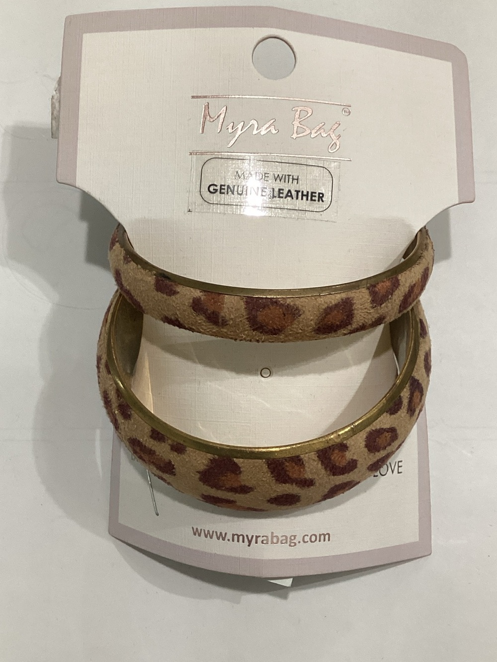 Myra Bag Leopard-Print Leather Bangle Duo - Tan & Brown